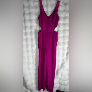 Fuchsia Cutout Wide-Leg Jumpsuit - Women